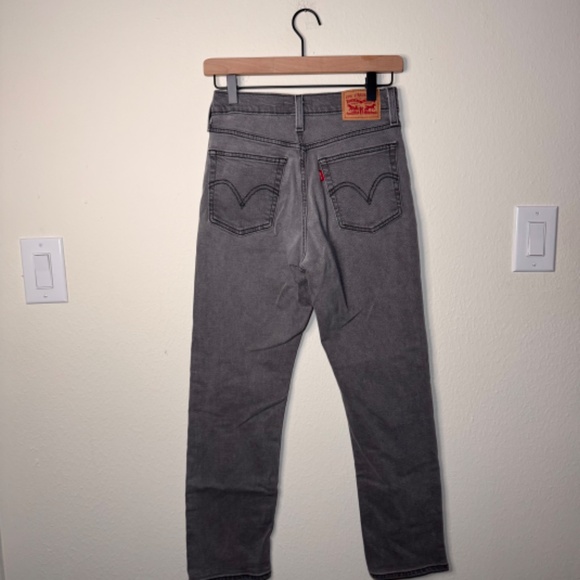 Levi's Wedgie Straight Jeans Women's 27 Light Grey Wash Y2K Denim Western - Picture 4 of 5